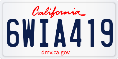CA license plate 6WIA419