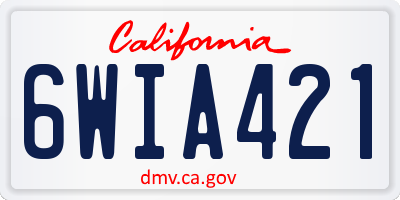 CA license plate 6WIA421