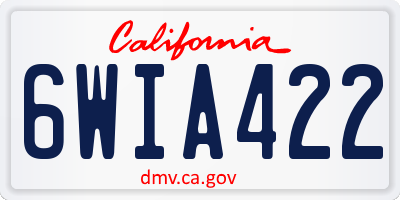 CA license plate 6WIA422