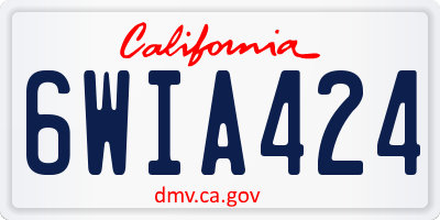 CA license plate 6WIA424