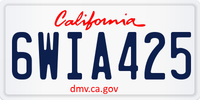 CA license plate 6WIA425