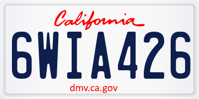 CA license plate 6WIA426