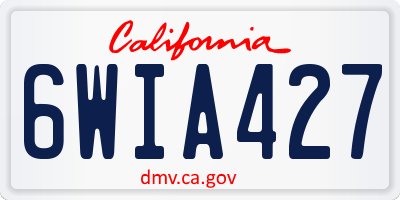 CA license plate 6WIA427