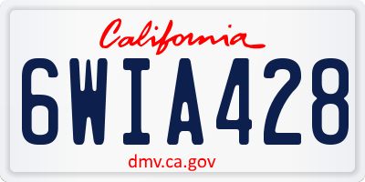 CA license plate 6WIA428