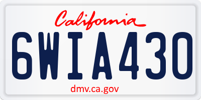CA license plate 6WIA430