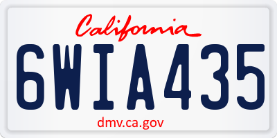 CA license plate 6WIA435