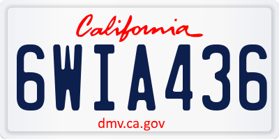 CA license plate 6WIA436