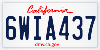 CA license plate 6WIA437