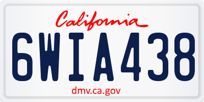 CA license plate 6WIA438
