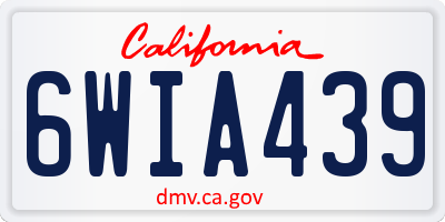 CA license plate 6WIA439