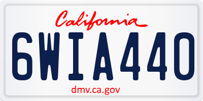 CA license plate 6WIA440