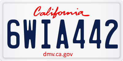 CA license plate 6WIA442