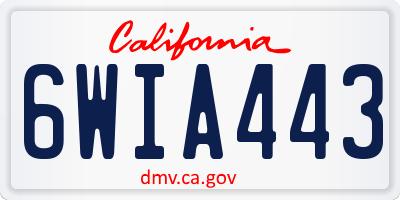 CA license plate 6WIA443