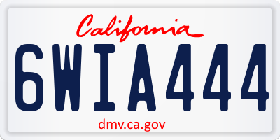 CA license plate 6WIA444