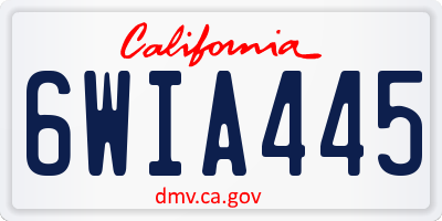 CA license plate 6WIA445