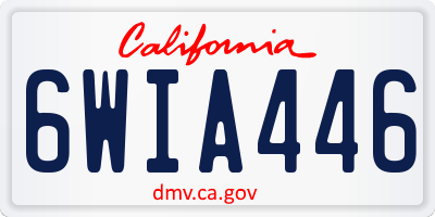 CA license plate 6WIA446