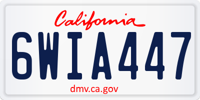 CA license plate 6WIA447