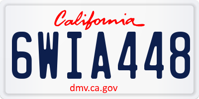 CA license plate 6WIA448