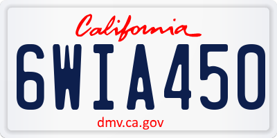 CA license plate 6WIA450