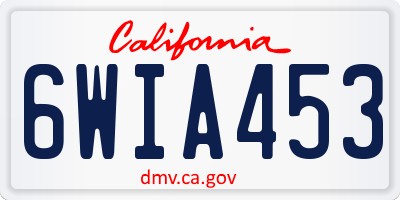 CA license plate 6WIA453