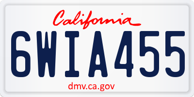 CA license plate 6WIA455