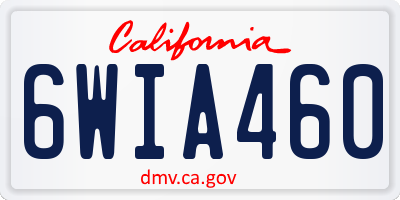 CA license plate 6WIA460