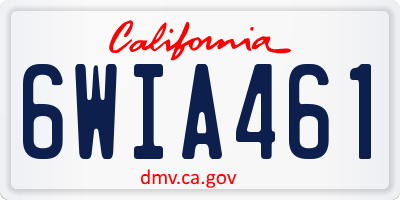 CA license plate 6WIA461