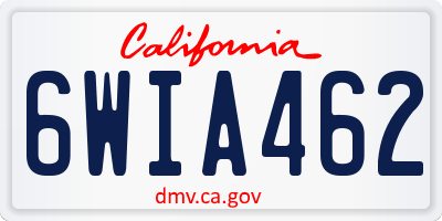 CA license plate 6WIA462