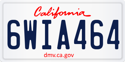 CA license plate 6WIA464