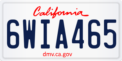 CA license plate 6WIA465