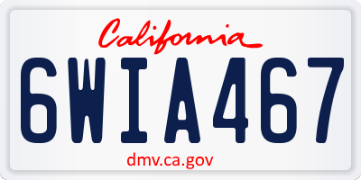 CA license plate 6WIA467