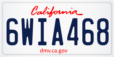 CA license plate 6WIA468
