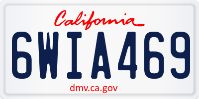 CA license plate 6WIA469