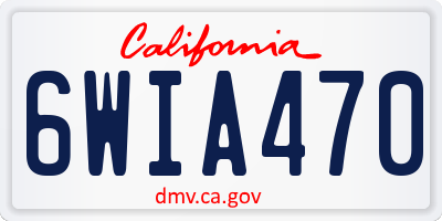 CA license plate 6WIA470