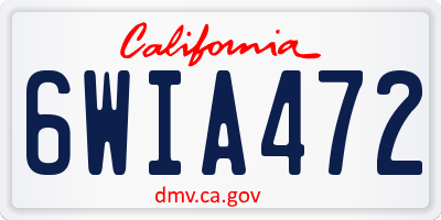 CA license plate 6WIA472