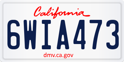 CA license plate 6WIA473
