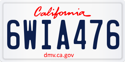 CA license plate 6WIA476