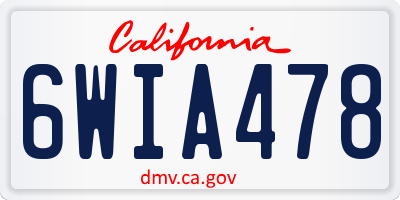 CA license plate 6WIA478