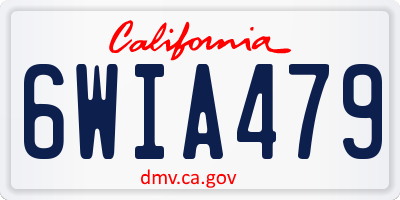 CA license plate 6WIA479