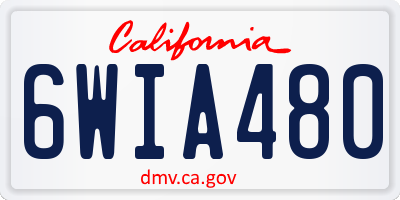 CA license plate 6WIA480