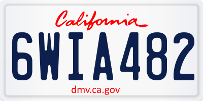 CA license plate 6WIA482