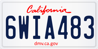CA license plate 6WIA483