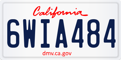 CA license plate 6WIA484