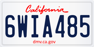CA license plate 6WIA485