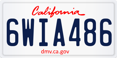 CA license plate 6WIA486