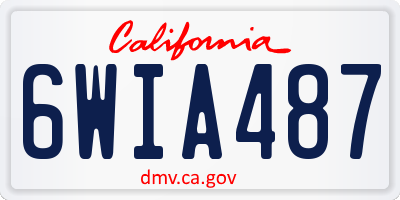 CA license plate 6WIA487