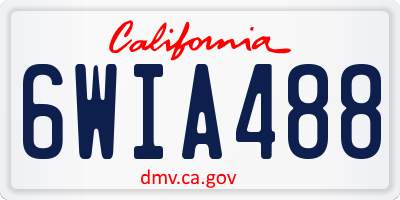 CA license plate 6WIA488