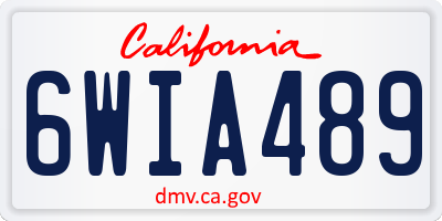 CA license plate 6WIA489