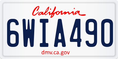 CA license plate 6WIA490