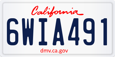 CA license plate 6WIA491